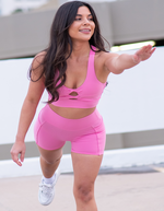 SUWAIS FASHION Women Workout Sets 2 Piece | Padded Gym Sports Bra w/ Adjustable Straps, Squat Proof High Waist Running Shorts w/ Pockets | Non-See Through, High Impact Workout Outfits - Suwais.Fashion